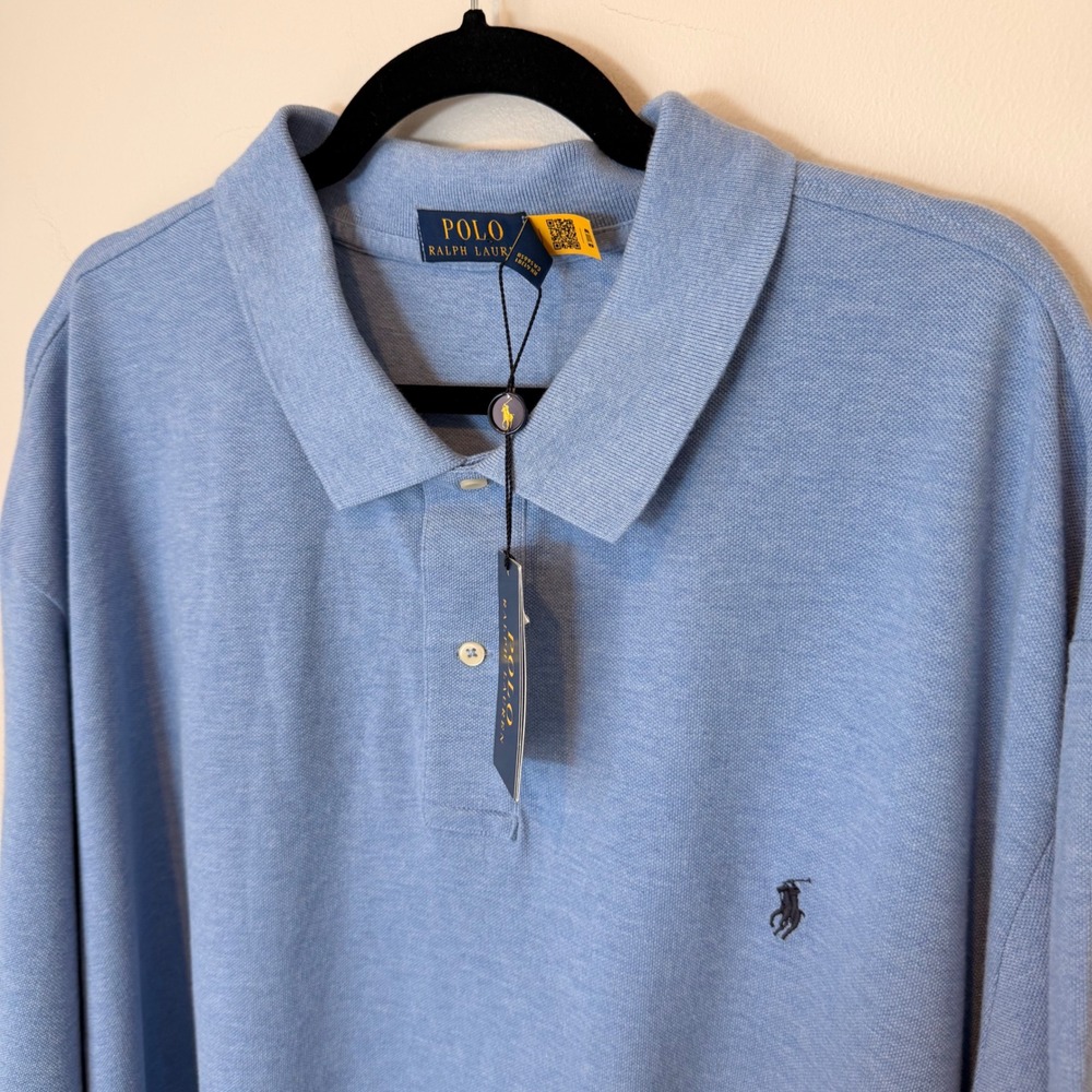 Polo Ralph Lauren Classic Fit Collared Polo Shirt (4XLT) NEW Cotton Blue Preppy - Picture 4 of 15